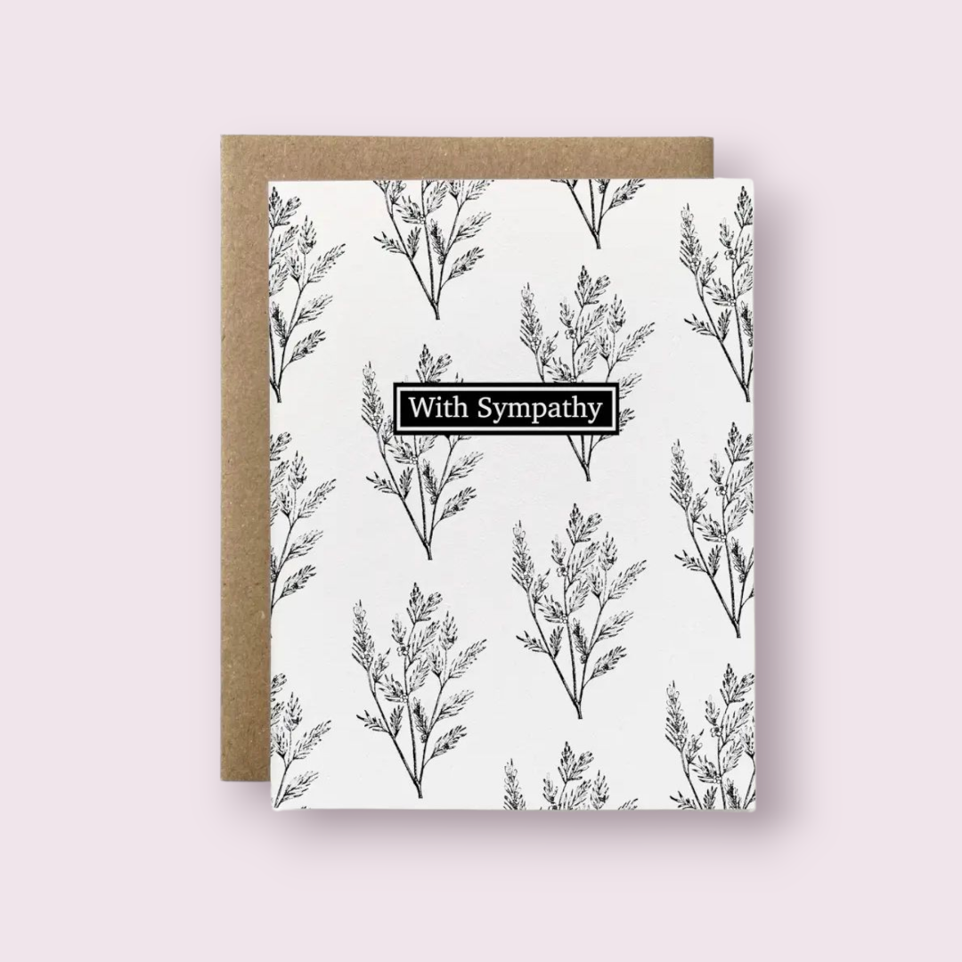 Botanical Sympathy Card - B&W Tea Tree (100% Recycled)