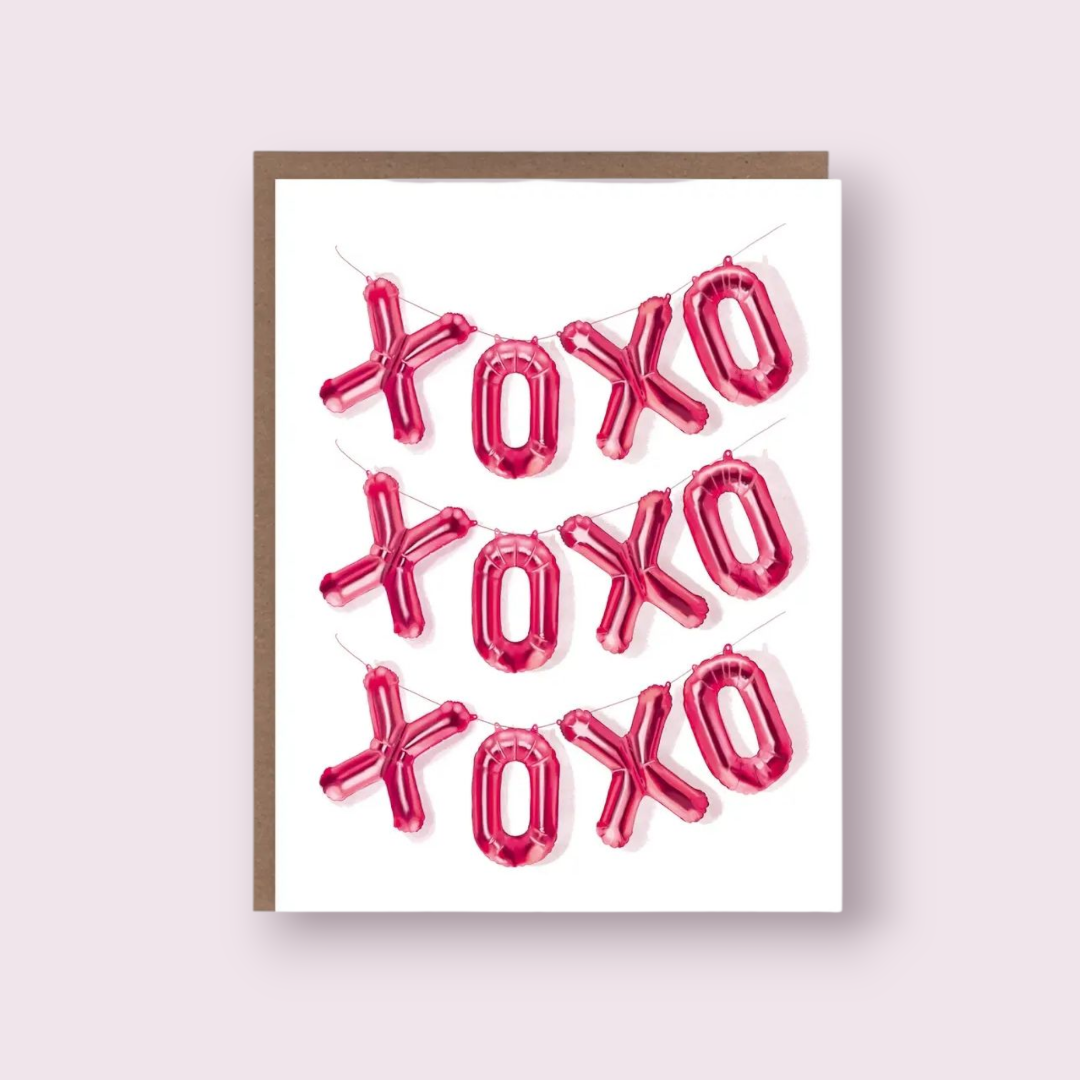 Balloon XOXO Valentine's Day Card