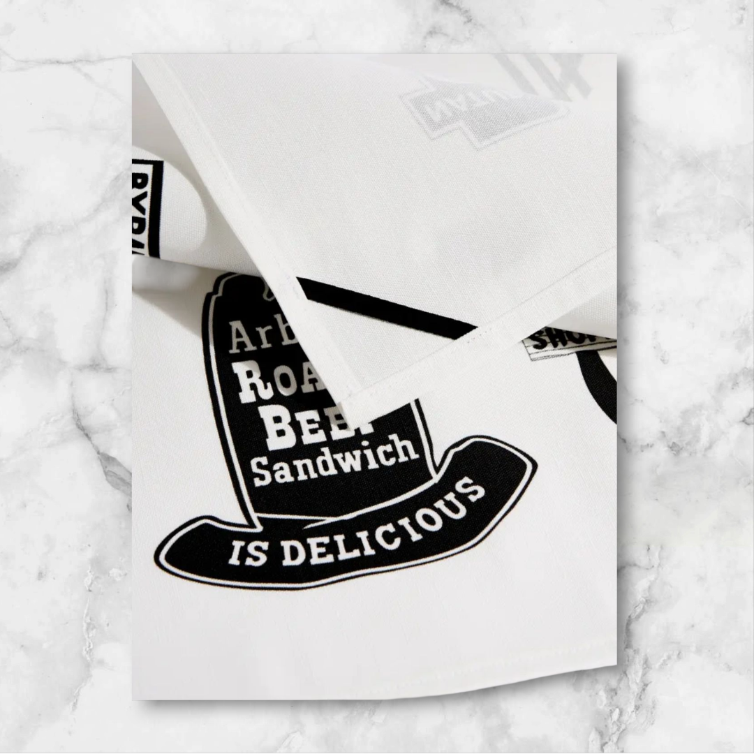 Retro Neon Signs of Richmond Tea Towel