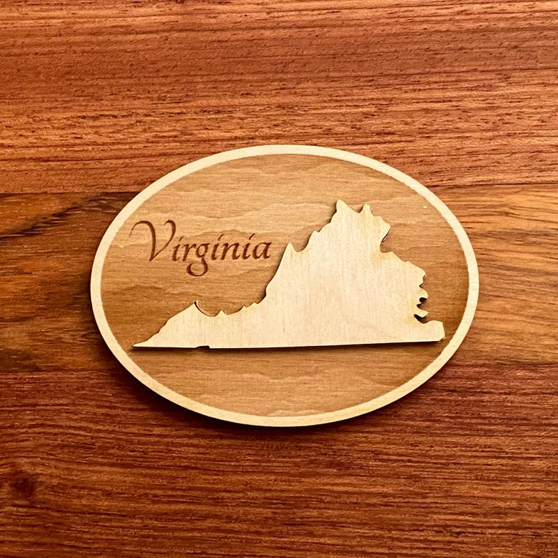 Virginia Wooden Magnet